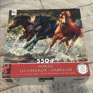 Horses 550 Piece Jigsaw Puzzle Les Chevaux Caballos Prime Bonus Poster 24” X 18”
